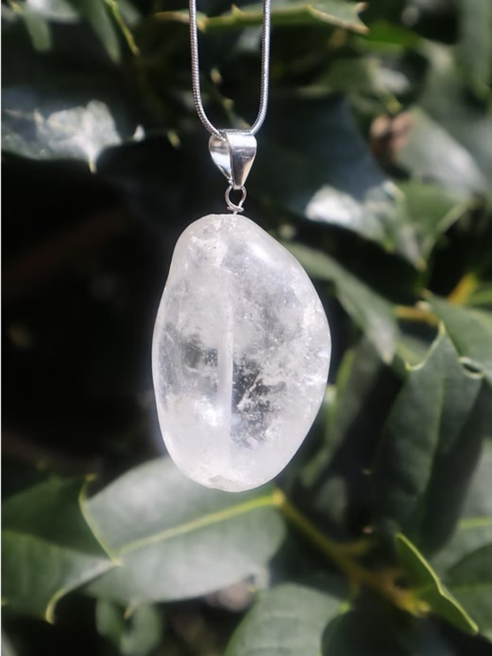 Clear Quartz Pendant Necklace - Elegant White Crystal Jewelry